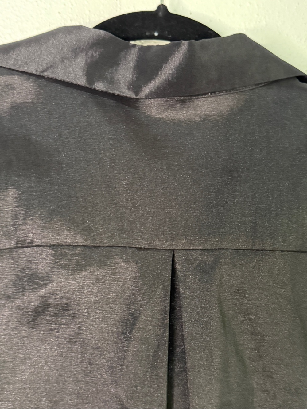 Preston & York Black Button-Accent Mini Dress with satin-like sheen. Sz M. - Picture 7 of 9